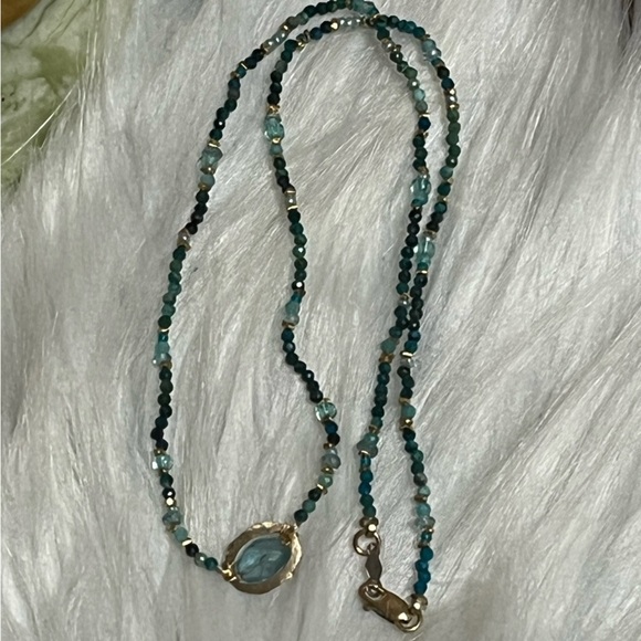 14K GF Teal Necklace - Picture 1 of 12